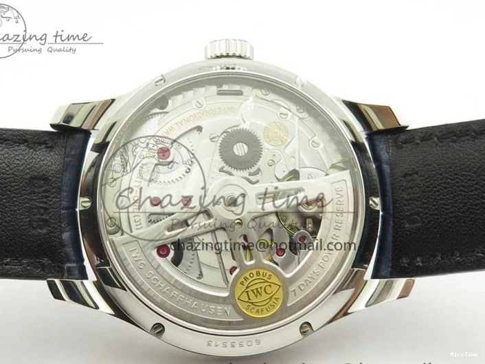 MIROTIME 1219 Affordable Portuguese Real PR Real Annual Calendar IW5035 ZF 1:1 Best Edition White Dial Blue Markers on Blue Leather Strap A 7143